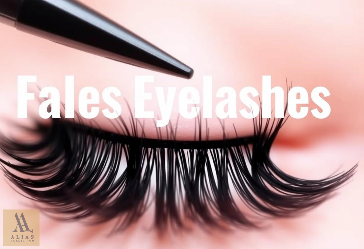 Illustration for section: Наклеювання: Використовуючи пінцет, прикладіть вії до  - Накладні Вії Краса